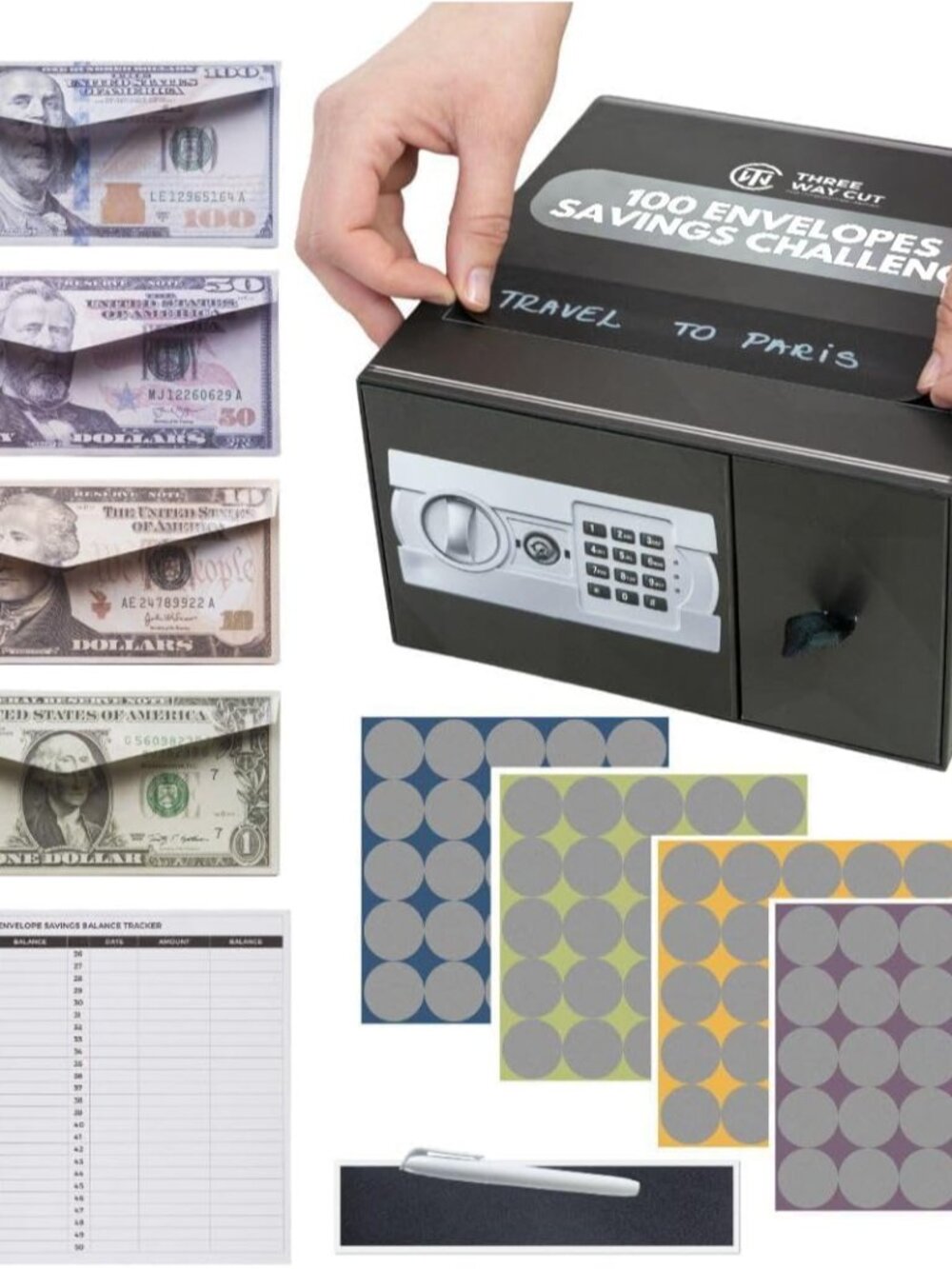 100 Envelopes Money Saving Challenge - Save 5050 Dollars In 100 Days Premium Kit